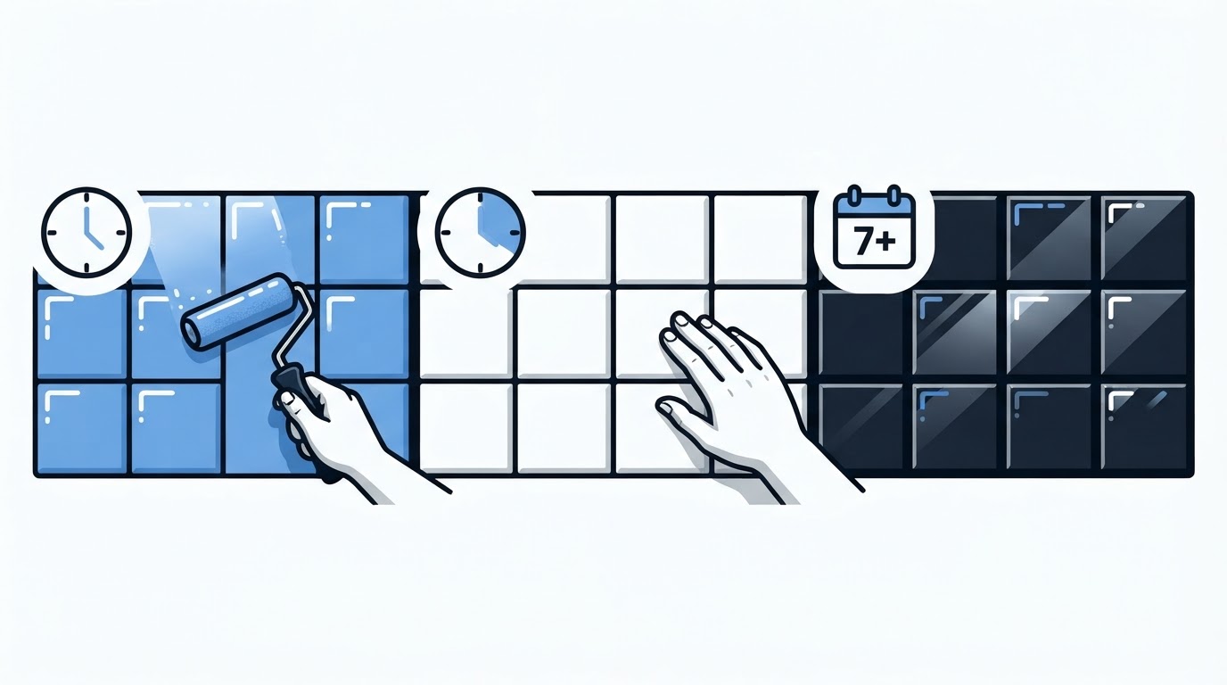 Tiempos de secado y curado de los azulejos pintados