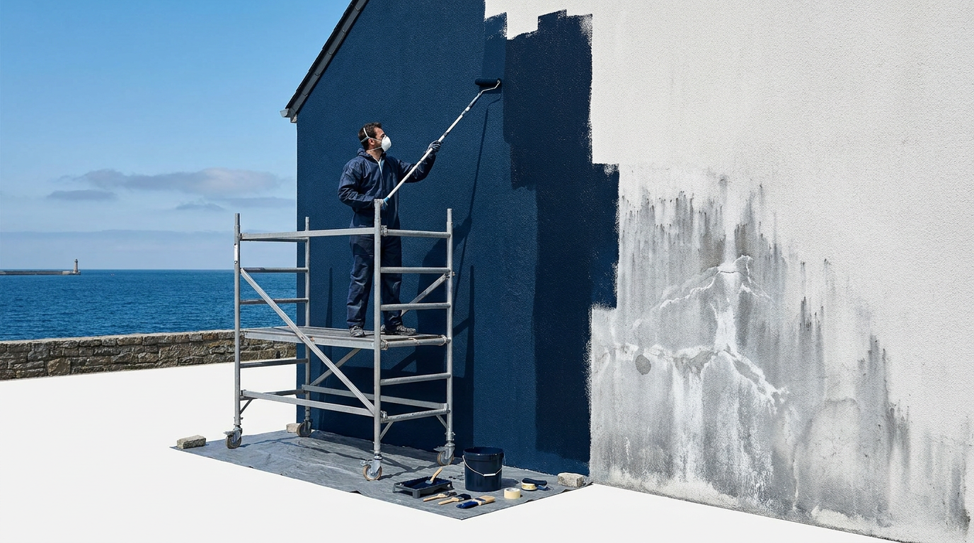Cómo aplicar pintura para fachadas cerca del mar